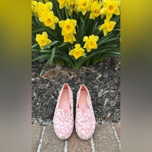 TOMS Alpargata Pink Flocked Glitter Cheetah Print Slide-on Shoes Size 7 …